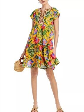 women's pink midi dress Small NORA Smocked Midi Dress (Pink)